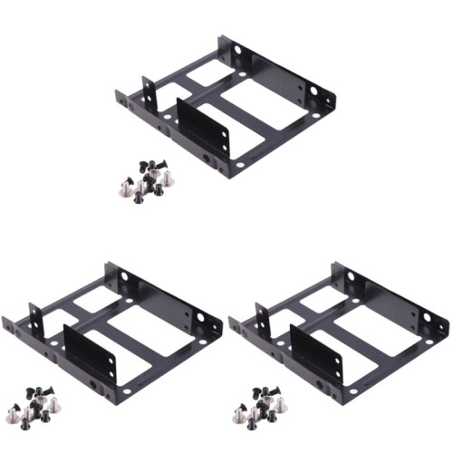 3X Double Layer SSD Metal Frame 2.5 to 3.5 Internal Mounting Computer SSD Hard Drive Converter Adapter Bracket