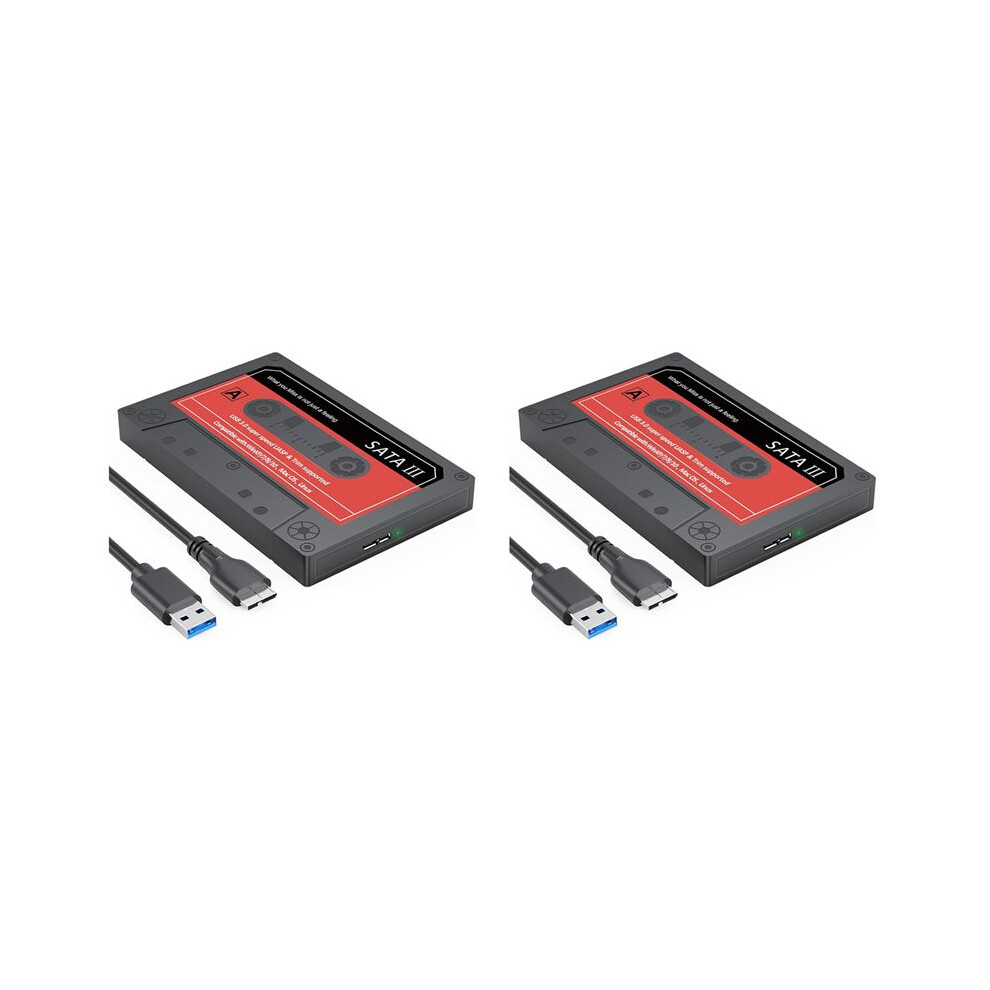 2X SSD Enclosure, 2.5Inch Hard Drive Enclosure  to USB3.0 Adapter External Converter SSD Case