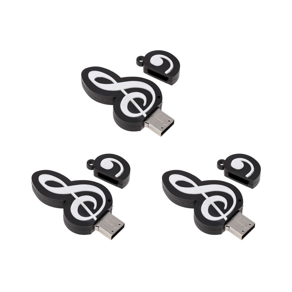 3X Usb 2.0 Stick Cute Cartoon Memory Stick Music Notes Symbol Usb 2.0 Memory External Usb Flash Drive Memory Stick 4Gb 4713277678822