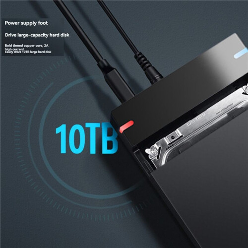 2X HDD Case  to USB 3.0 Adapter External Hard Drive Disk Enclosure 3.5 Inch SSD Disk 10TB HDD Box EU Plug 1