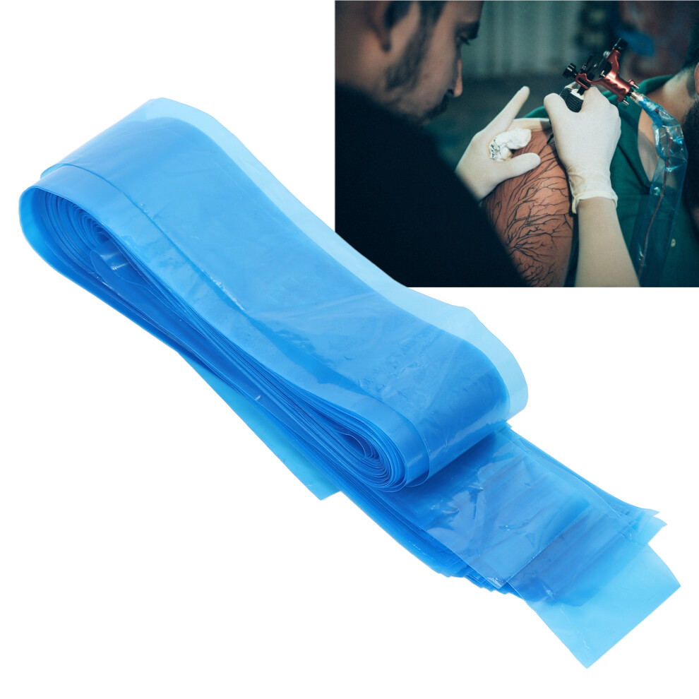 125pcs PE Disposable Tattoo Clip Cord Sleeves Waterproof Dust Proof 50x800mm