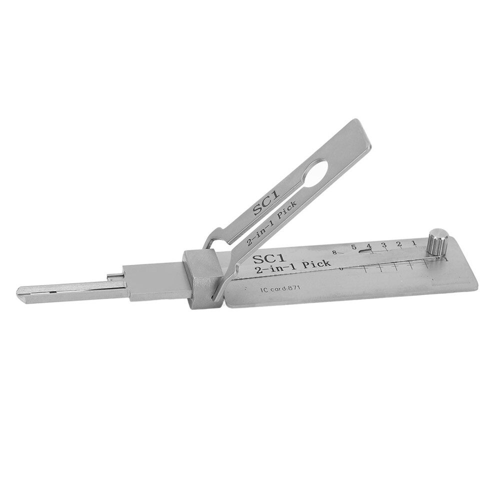 Sc1 Stainless Steel Key Decoder 2-In-1 Key Pick Up Hook Tool For Repair 8151376293779