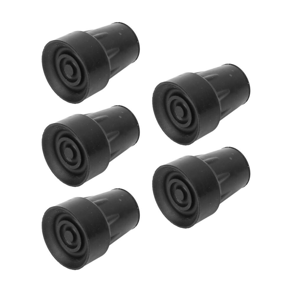 Black Heavy Duty Rubber Crutch Tips 5Pcs 22Mm/8.7In For Cane Replacement