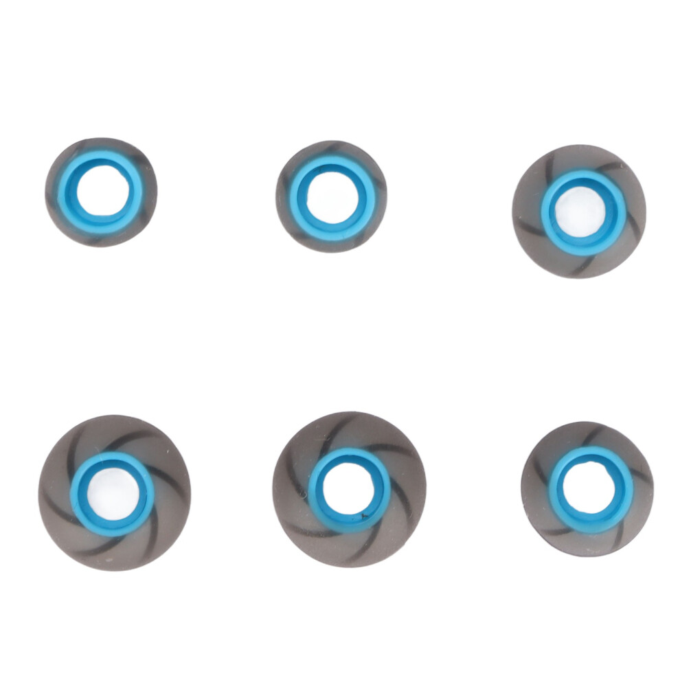 6Pcs Silicone Ear Tips Set For 4.5Â6.5Mm Earphone Sound Holes, Soft Noise Isolation, Gray/Blue 3361376300710