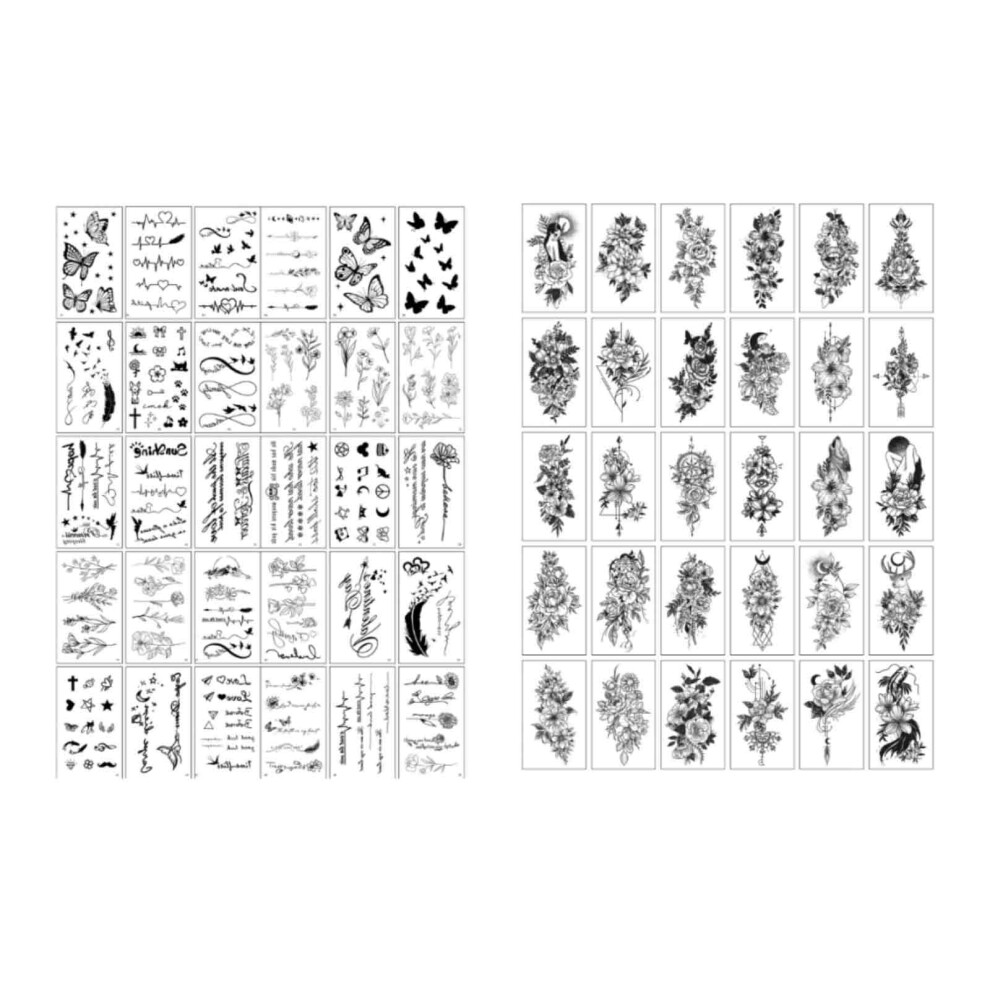 Long Lasting Temporary Tattoos, Semi Permanent Tattoo with Easy Apply Technology, Skin-Friendly Waterproof Ink, Non-Reflective Realistic Look,