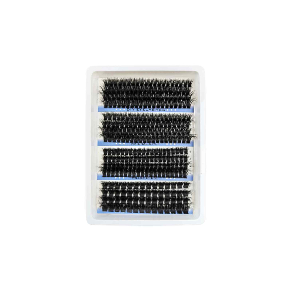 296 Pcs Segmented False Eyelashes, 4 Styles (80D, 100D, 120D, 150D), Natural Lash Clusters, Lash Extensions DIY Waterproof Eyelash Individuals