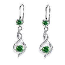 Sterling Silver Post Drop Earrings for Mum Women, Hypoallergenic Dangle Earrings with Cubic Zirconia Birthstone Earrings Jewellery Gifts Mothers Day