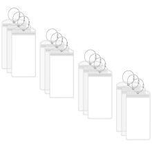 Cruise Luggage Tag Holder, 12 Pcs Clear Durable Luggage Tags for Suitcases, with Zip Seal & Steel Loops, Airtight and Waterproof Suitcase Tags