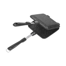Sartén para paninis y sándwiches con placas antiadherentes, mango con aislamiento térmico, sartén abatible de aluminio para estufa, ideal para