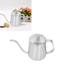 Edelstahl Hand-Kaffeefiltertopf 350ml Pour Over Gänsekannen-Kessel Silber
