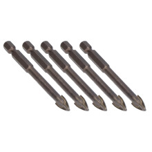 5 Stück 8mm Hartmetall-Kreuzbohrersätze 1/4 Zoll Sechskant für Glas, Fliesen & Beton