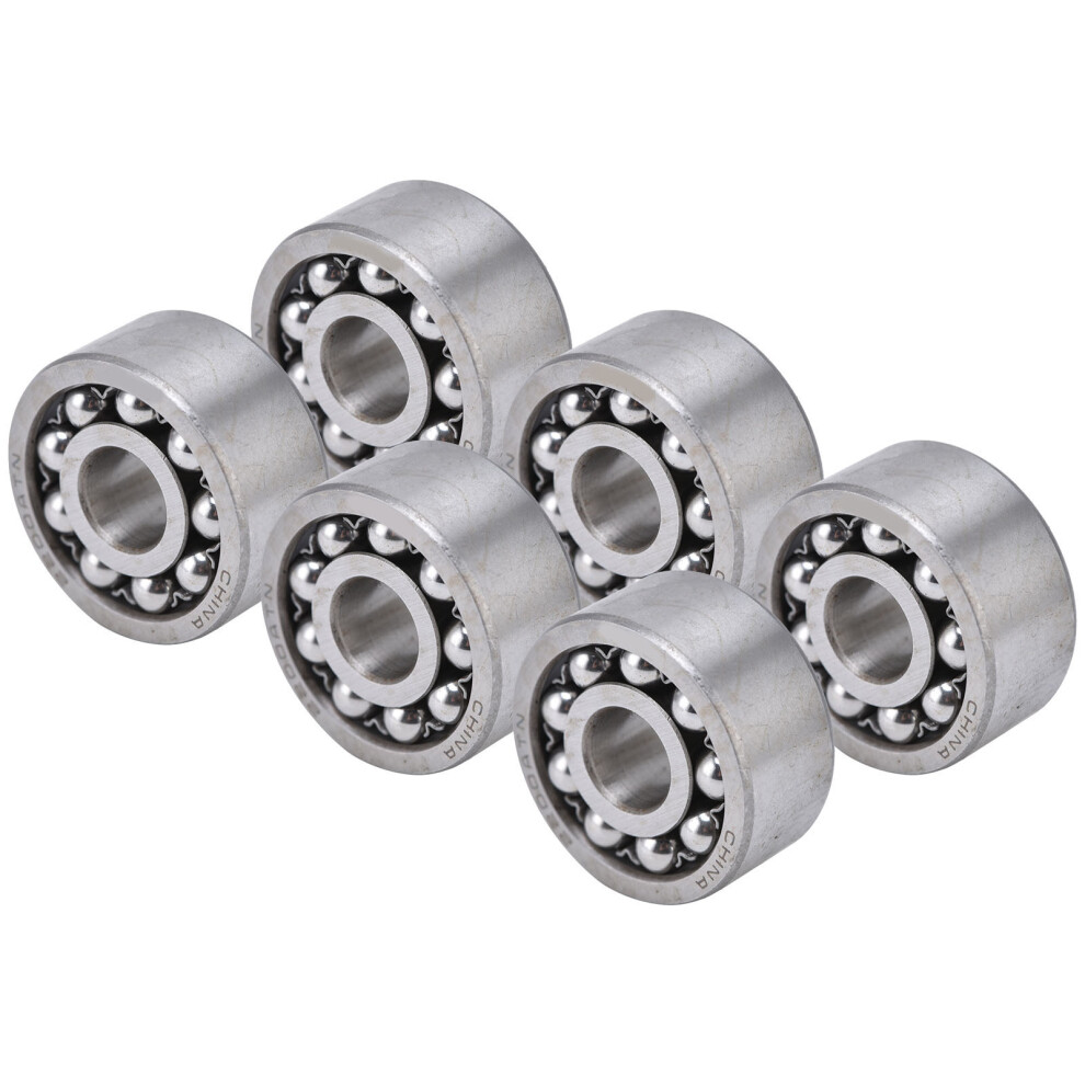 6Pcs Self Aligning Ball Bearings Double Row Radial Contact Mechanical 2200 7611376301955
