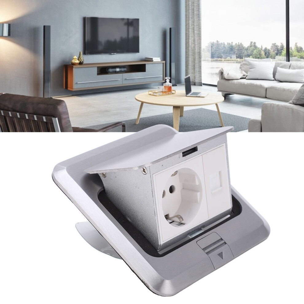 Floor Power Outlet Waterproof 16A Embedded Socket With Good Seal Silver Finish 8401376302088