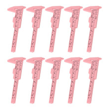 10 pezzi di calibro per sopracciglia rosa da 80 mm, righelli con doppia scala di misurazione