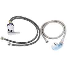Set di rubinetto per lavabo con tubo di rame da 70 cm e tubo morbido da 120 cm, colore blu
