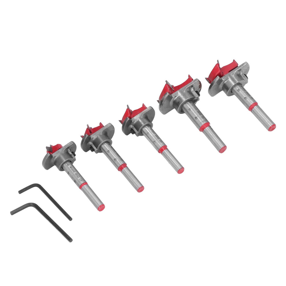 5Pcs Adjustable Forstner Drill Bit Set Tungsten Steel Titanium Coated 15-35Mm 5071376304103