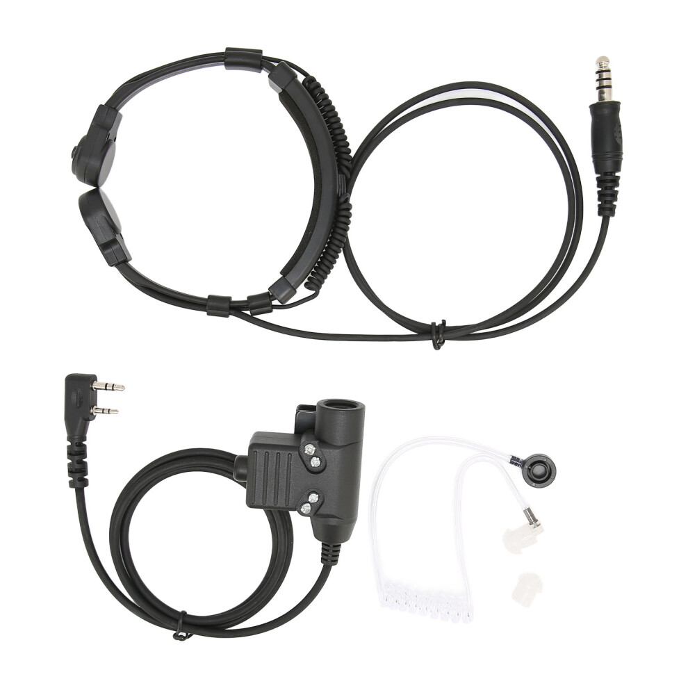 Flexible Size Tactical Headset, Bone Conduction Throat Mic With Acoustic Tube For Clear Audio Reception, Tactical Headset With Background Noise 9159805666421