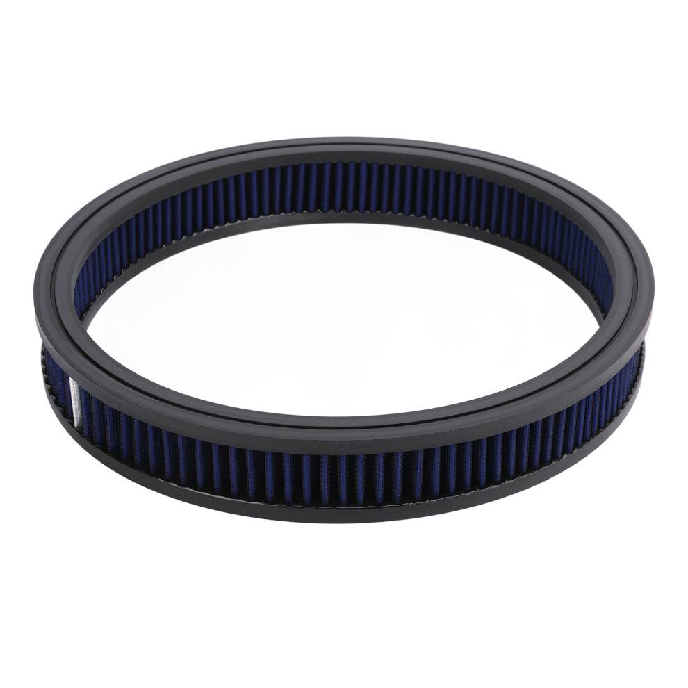 High Flow Round Air Filter 14X2in Washable Reusable For Hot Rod & Cars Blue 8731376305162