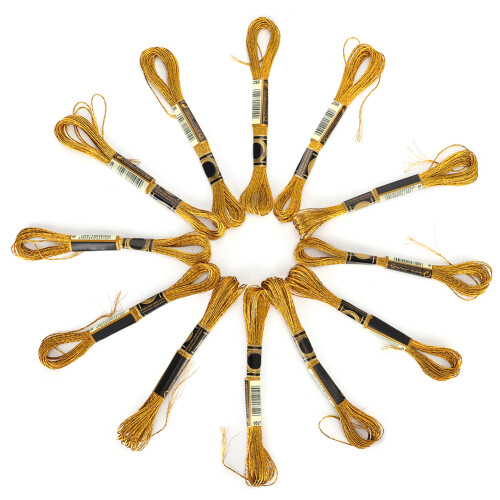 24Pcs Stickgarn CrossStitch Glossy Gold