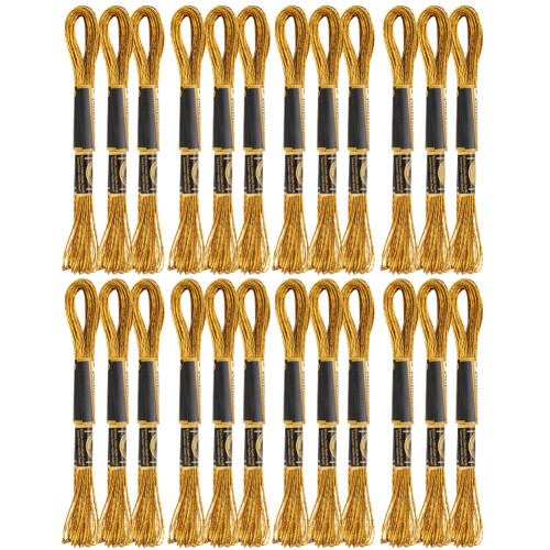 24Pcs Stickgarn CrossStitch Glossy Gold 2