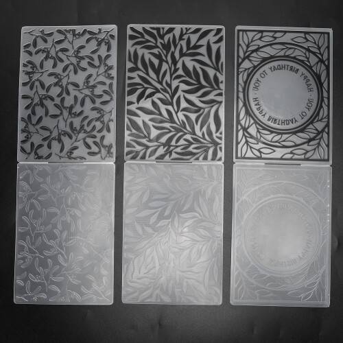 3Pcs Kunststoff Präge Ordner Geprägte Vorlage DIY