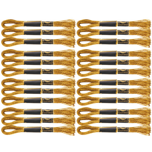 24Pcs Stickgarn CrossStitch Glossy Gold 1
