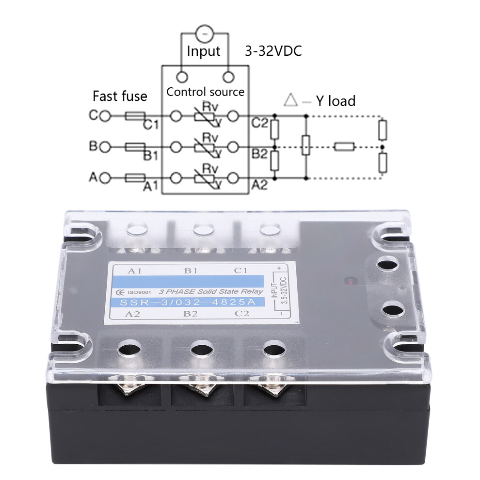 Ac 480V 25A 3 Phase Solid State Relay Ssr-3/032-4825A For Industrial Use 4611379618114