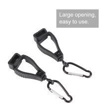 2 Stück schwarze Handschuhklammern Cliphalter Sicherheitsriegel aus Aluminium Kunststoff
