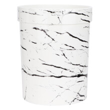 Prullenbak zonder deksel met drukringen, kleine decoratieve prullenbak met marmerlook voor badkamer, keuken of kantoor, eenvoudige en praktische