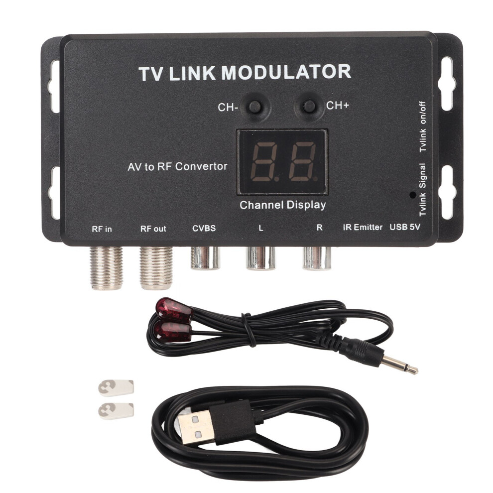 Compact Uhf Modulator For Signal Sharing, Ir Modulator With Pal Support And Adjustable Audio Output Level, Av To Rf Converter For Stable Broadcast In 9009791599978