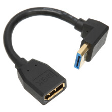 Extensor DisplayPort de alta velocidade, suporte para resolução 8K e cabo Ultra HD para projetor e monitor de jogos, design com ângulo de 90 graus