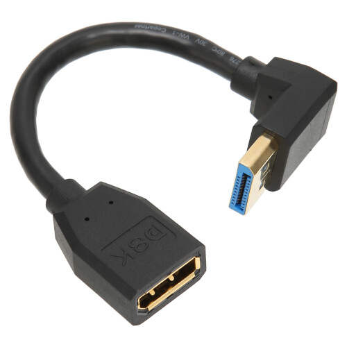 Προσαρμογέας επέκτασης DisplayPort, καλώδιο επέκτασης DP1.4 με γωνία 90 μοιρών, καλώδιο