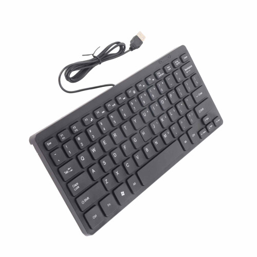 Mini teclado com fio para PC, interface USB perfeitamente compatível, teclado compacto com teclas suaves e silenciosas, layout ergonômico e design 1