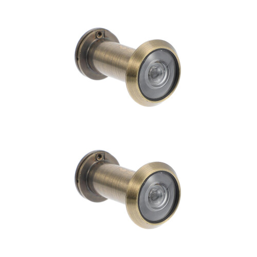 2Pièces Viseur De Porte En De Zinc Avec Cache 2