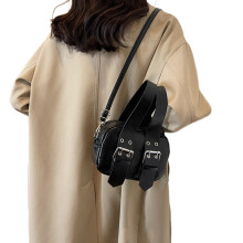 Messenger Bags Vintage Handbag Shoulder Bag for Girl-Black