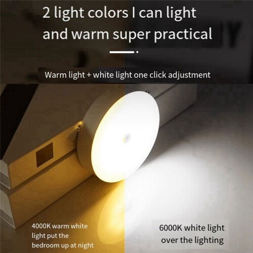 4 Pack Motion Sensor LED Night Light,USB Rechargeable Wall Decoration Bedroom Night Lamp Warm White 2