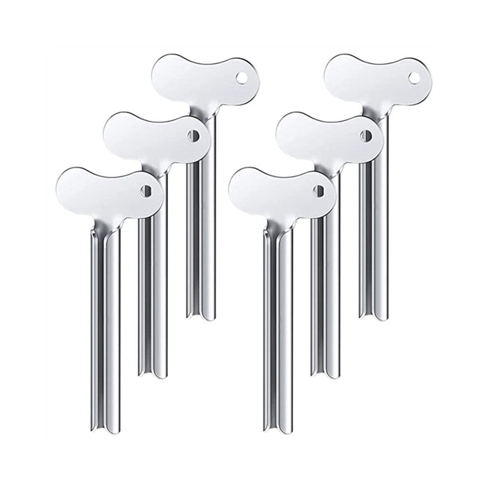 6 Pcs Stainless Steel Toothpaste Tube Squeezers Metal Key Toothpaste Squeezers for Cosmetic Tubes Squeezer