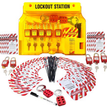 Lockout Tagout Station for Safe Electrical Lockouts,2Hasps,25Loto Tags,Lock Out Tag Out Kit Board,Lockout Safety Supply
