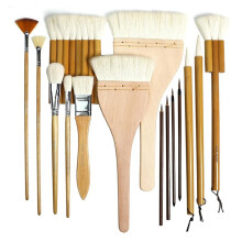 Spazzole In Ceramica per Smaltatura, Set di 15 Pennelli In Ceramica In Lana di Bambù Pennelli In Nasello per Acquerello Acrilico In Ceramica