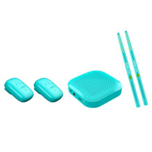 Elektrische Luchtdrumsticks Professionele Luchttrommel Elektronische Virtuele Luchttrommel Drumsticks Pedalen voor Volwassenen Kinderen Cyaan