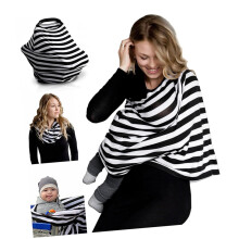 Nursing Scarf Breastfeeding Cover, Soft Cotton Striped Shawl For Privacy And Comfort, Stroller/Car Seat Cover, One Size