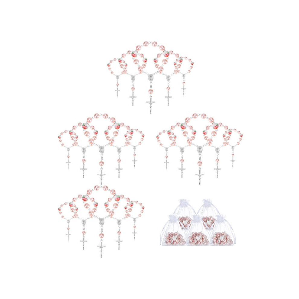 Baptism Favors for Girls Include 25 Pcs  Baptism Rosary Baby Rosary  Rosary 25 Pcs Organza Bags Baptism Gifts