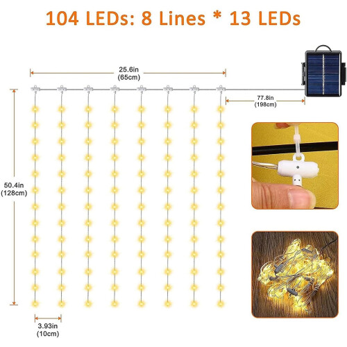Solar Powered Umbrella Light Waterproof Deck Umbrella Light, 8Mode Parasol String Light for Garden Patio 2