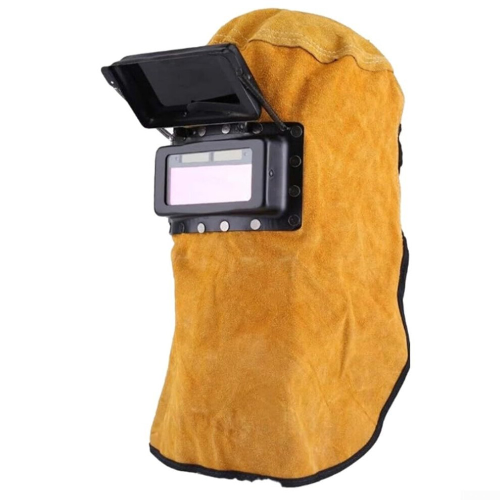 Cowhide Leather Welding Hood, Autodarkening Welding Mask With Solar Filter, Protective Welder Helmet 9187378473245