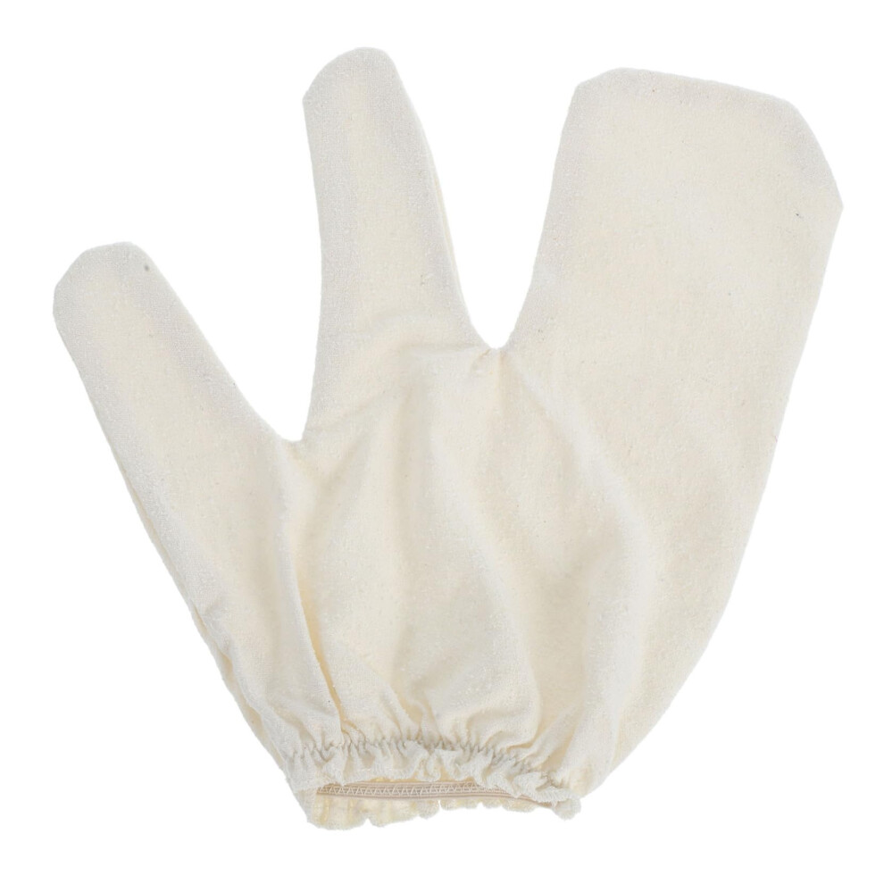 Exfoliating Glove Bath Mitt with Silk for Dead Skin Removal and Gentle Massage Two Finger Grip