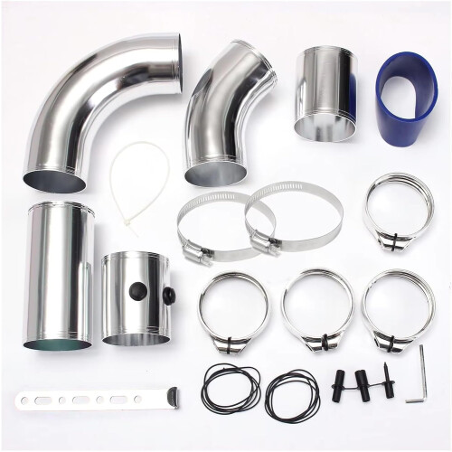 Universal 3 Inch Cold Air Intake Kit with  Flow Aluminium Pipe Turbo Filter Boosts Performance 1