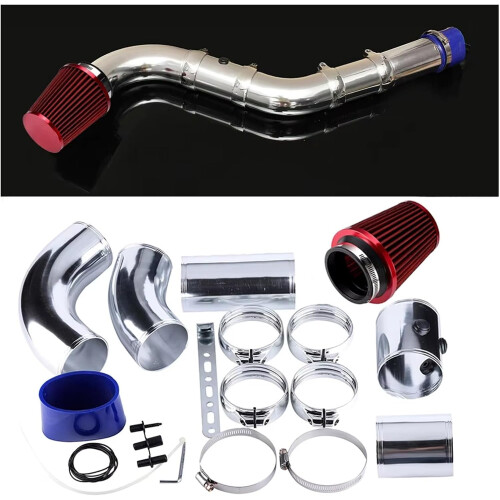 Universal 3 Inch Cold Air Intake Kit with  Flow Aluminium Pipe Turbo Filter Boosts Performance 2