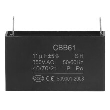 CBB61-kondensaattori 50 Hz:n ja 60 Hz:n moottoreille, 350 V AC 11 μF, räjähdyssuojattu rakenne, sopii ilmastointilaitteiden moottoreihin ja