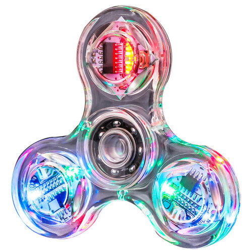 LED Fidget Spinner for Kids and Adults, Light up Sensory Fidget Toys Glow in The Dark with 16 LED Lamps and Over 20 Lighting Modes, Smooth and Less