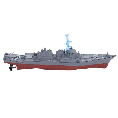 Unpainted Remote Control Naval Vessel Kit, Educational Engineering Concept Model with Remote Navigation and Water Sensor Activation Dual Propulsion 2